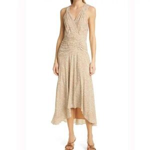 NWT Jonathan Simkhai | Priscilla Marocain High/Low Midi Dress 4